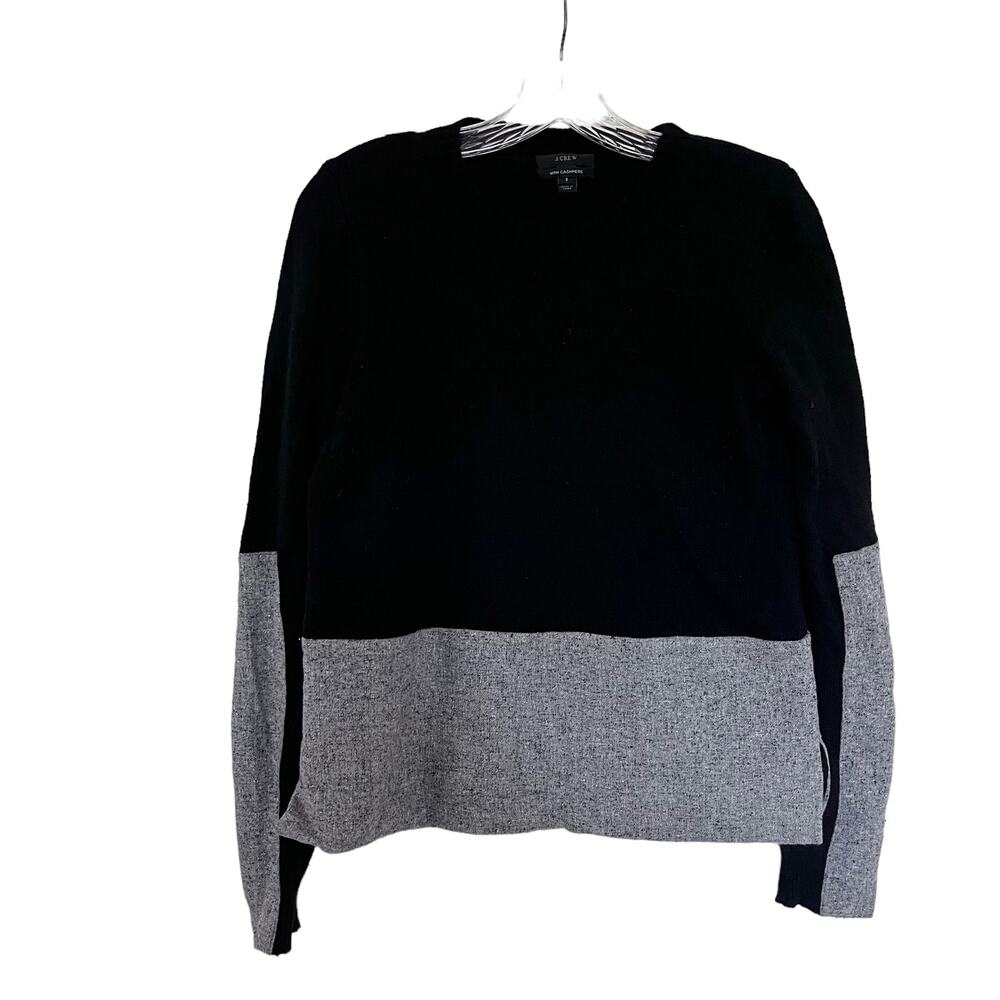 J.CREW Women's Sweater Wool Cashmere Blend Woven Colorblock Sz Small